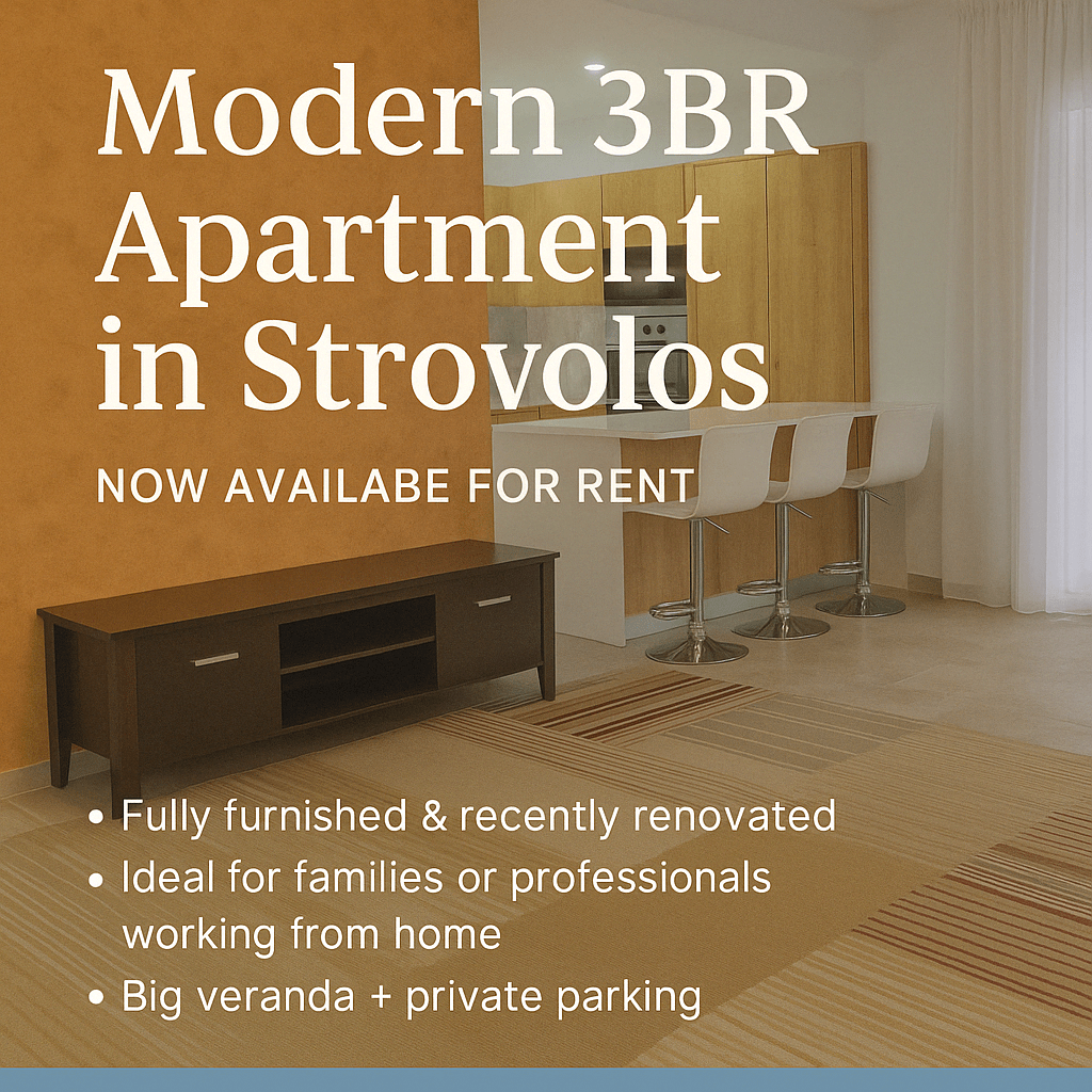 Fully Renovated 3-Bedroom Apartment for Rent –  Andrea Dimitriou 7 apartment 107&nbsp;Pallouriotissa